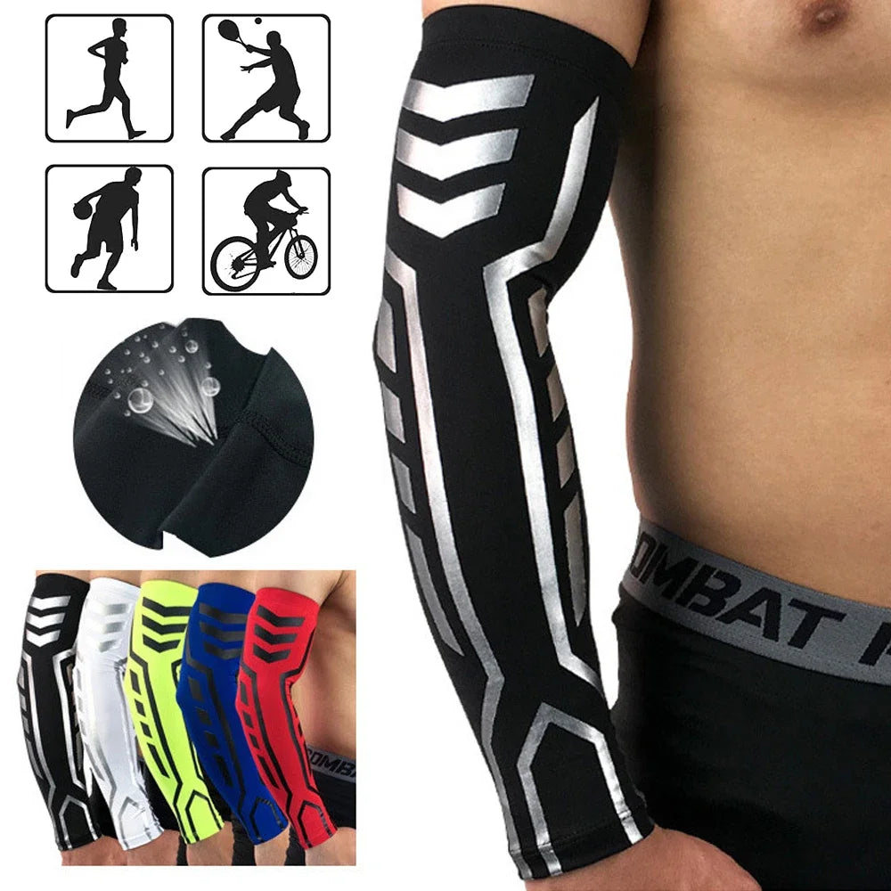 🏀 1Pcs Outdoor Compression Arm Sleeve – Breathable & Supportive | Ideal for Basketball, Volleyball, Baseball, Cycling, Running & Tennis 🌟