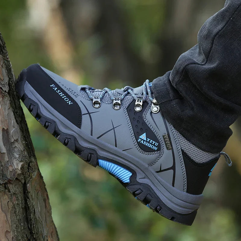 Men's Waterproof Leather Hiking Sneakers: Durable, Comfortable, and Ready for Adventure