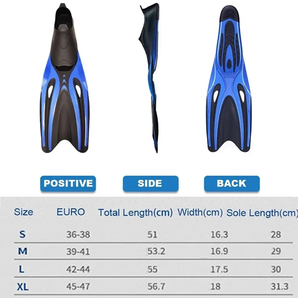 Adult Flexible Non-Slip Swim Fins for Diving Sports