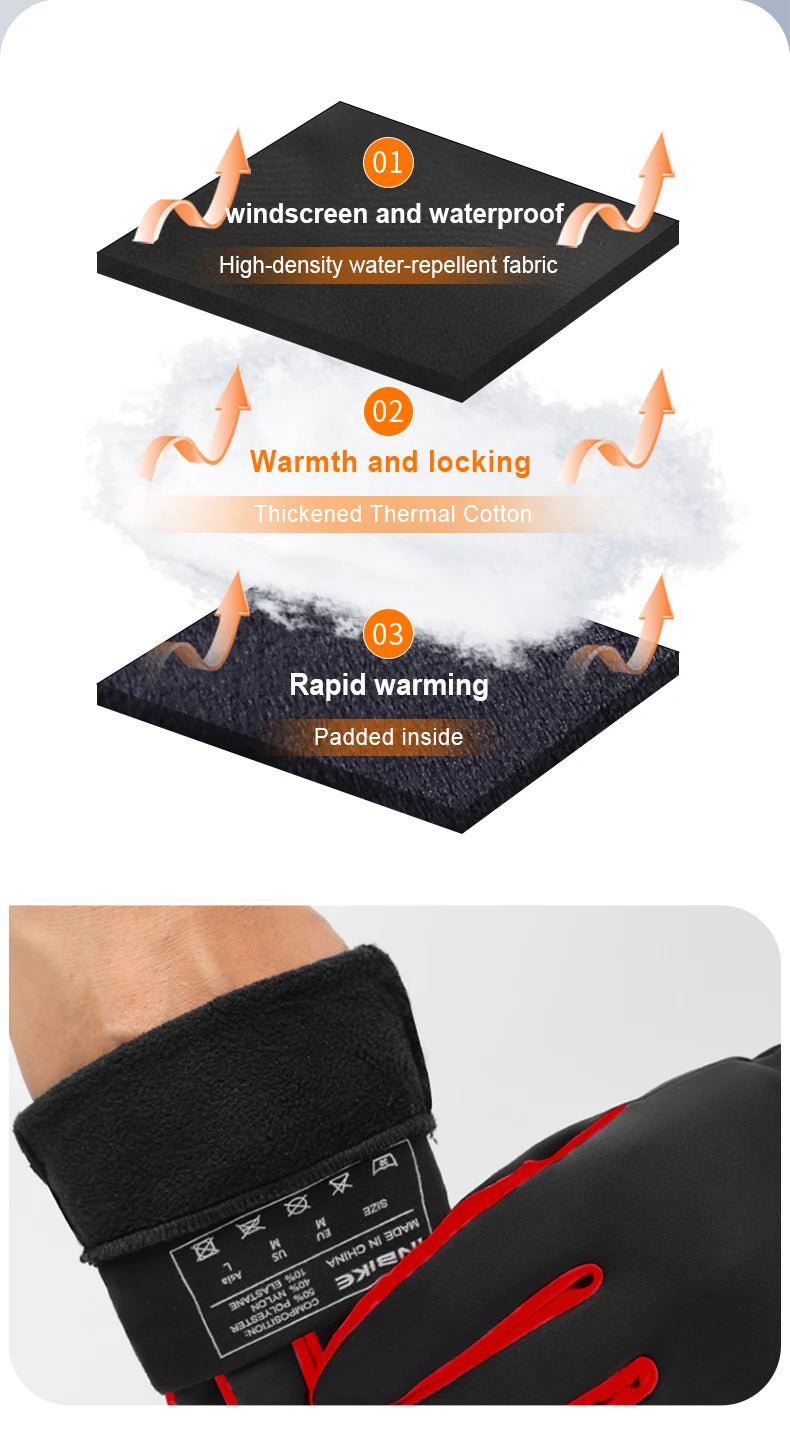 🧤 INBIKE Winter Cycling Gloves | Warm Fleece Waterproof Gloves for Men & Women | Touchscreen Biking Gear