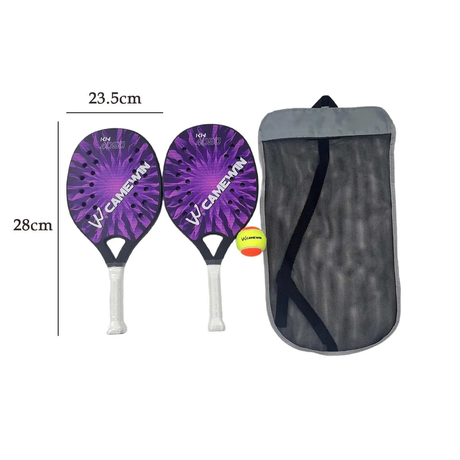 2Pcs Lightweight Beach Tennis Rackets with EVA Core