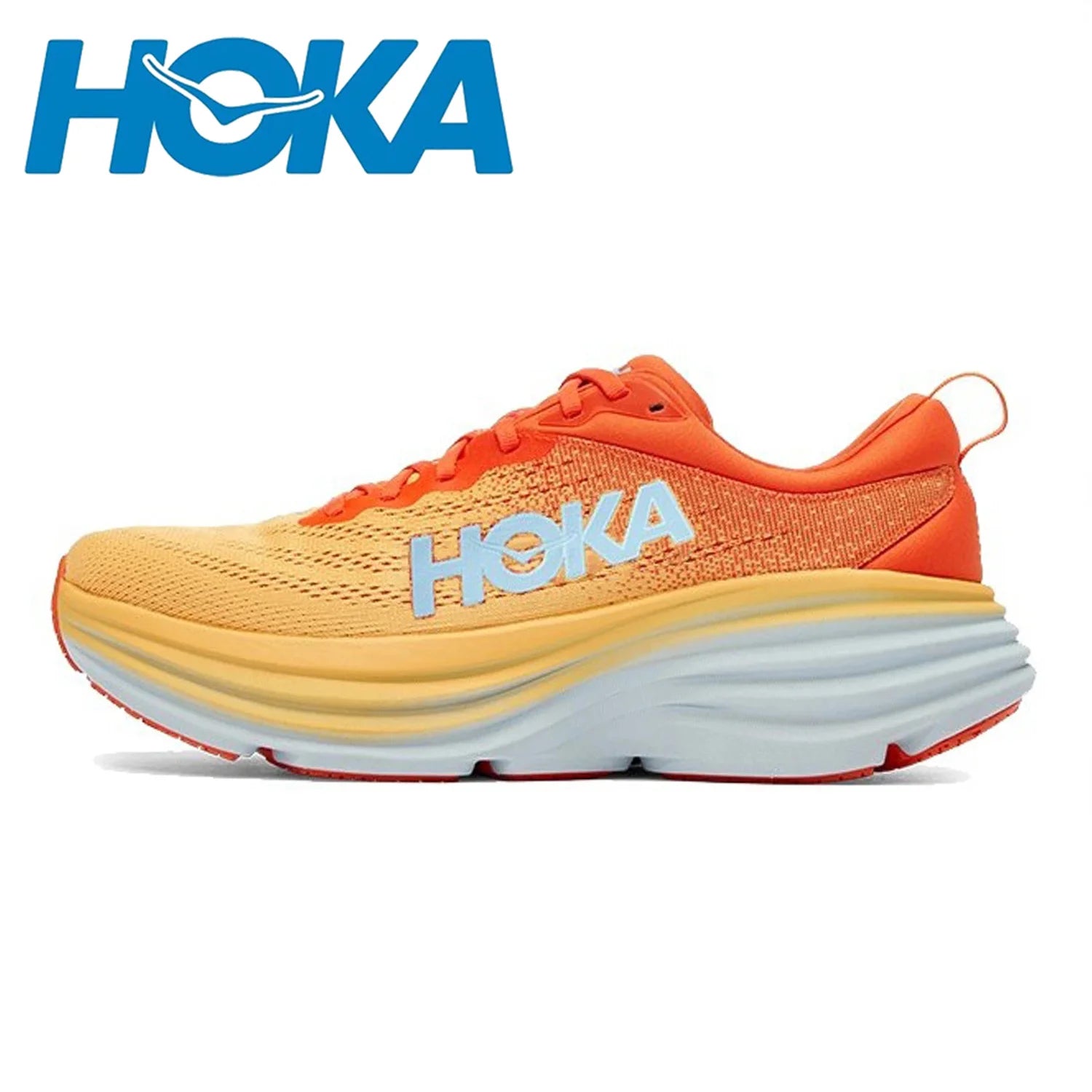 Hoka One One Sport Running Shoes Bondi 8 Breathable Road Runs Shoes Men Sport Shoes Lifestyle Outdoor Sneaker Women