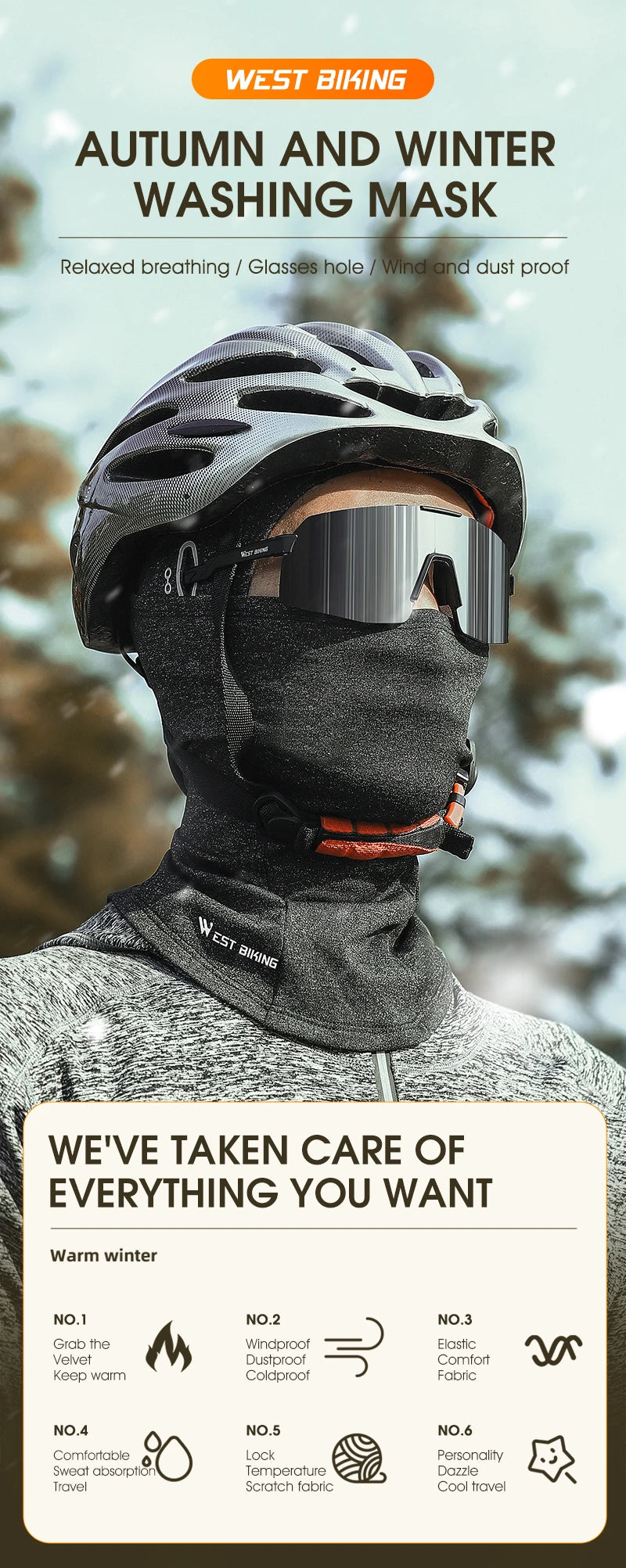 🧣 WEST BIKING Winter Balaclava Fleece | Windproof Neck Warmer for Men & Women | Cycling, Ski, Motorcycle, Running