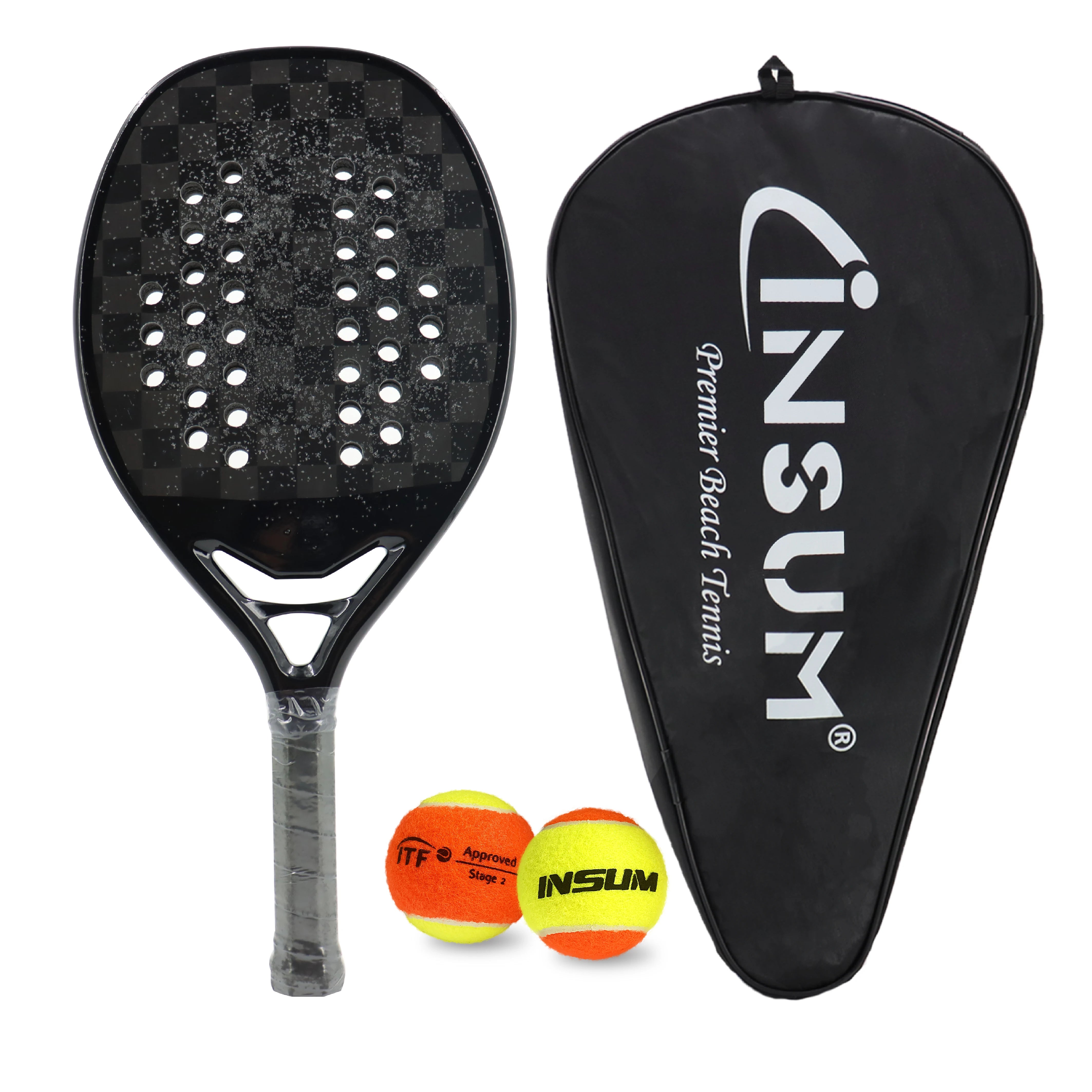 Carbon Fiber Beach Tennis Racket with Grit Face