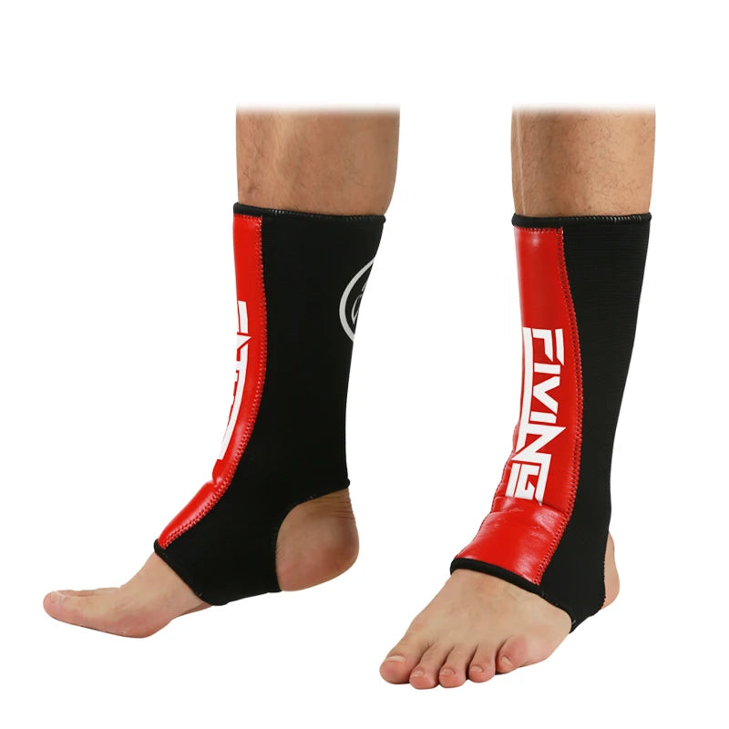 🥋 FIVING - 1 Pair MMA Boxing Shin Guards & Ankle Support | Men & Women Kickboxing, Karate, Sanda, Muay Thai Protectors