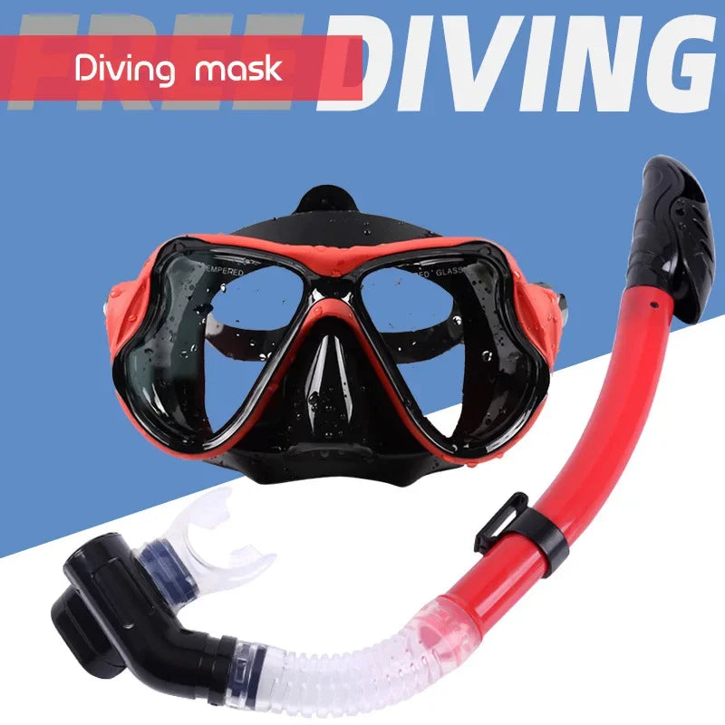Diving Snorkeling Mask Set with Panoramic Anti-Fog View