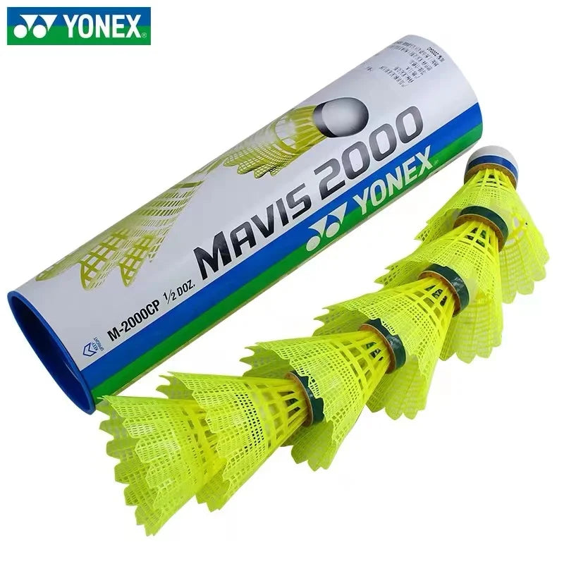 Yonex Mavis 350 Yellow Badminton Shuttlecocks - Durable Nylon, Medium Speed, 6-Pack