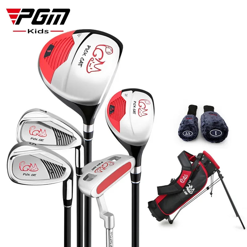 PGM Kids Golf Club Set (3-12 Years) | Complete Beginner's Kit with Wood, Iron, Putter & Bag