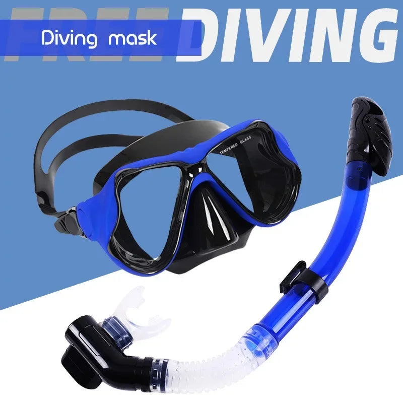 Diving Snorkeling Mask Set with Panoramic Anti-Fog View