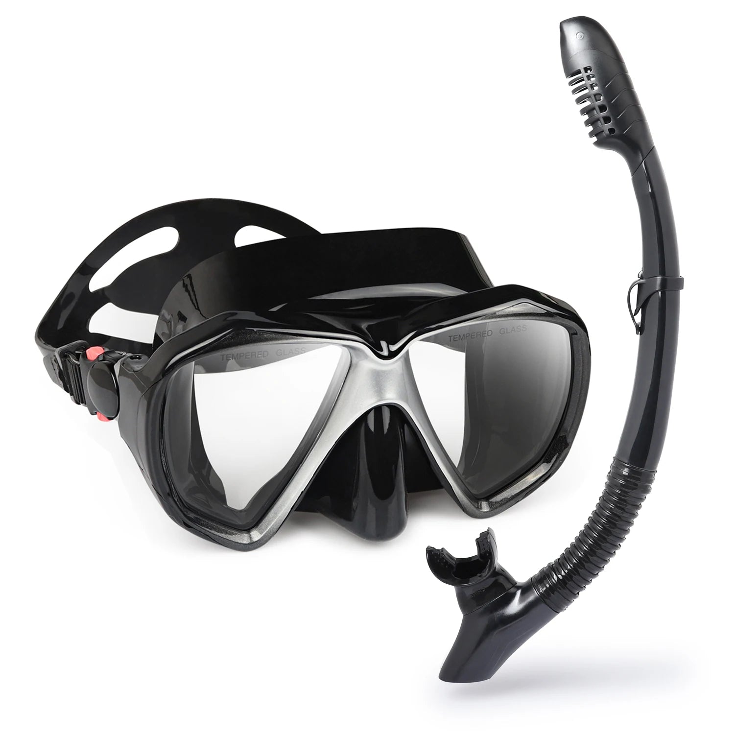 EXP VISION Dry Snorkel Set with Anti-Fog Panoramic Mask