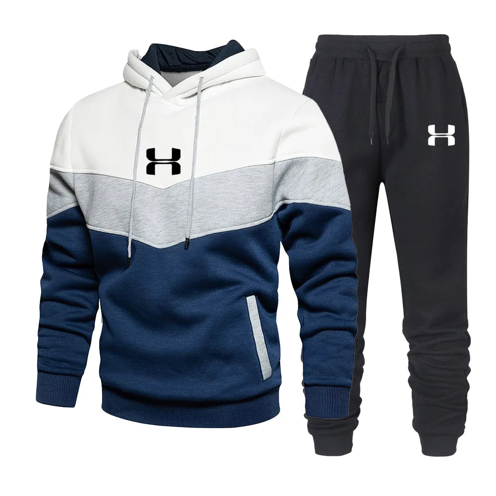 ❄️ Men's Printed Tracksuit Set | Stylish Hoodie & Long Pants for Winter Sports