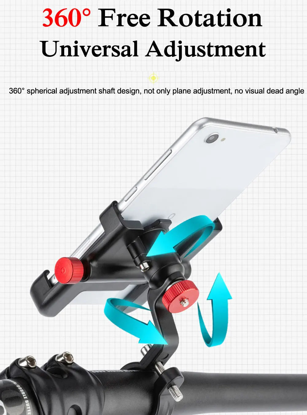 🚴‍♂️ NEWBOLER MTB Phone Mount Stand – 360° Rotatable Aluminum Adjustable Bike Holder | Non-Slip Cycling Bracket 📱