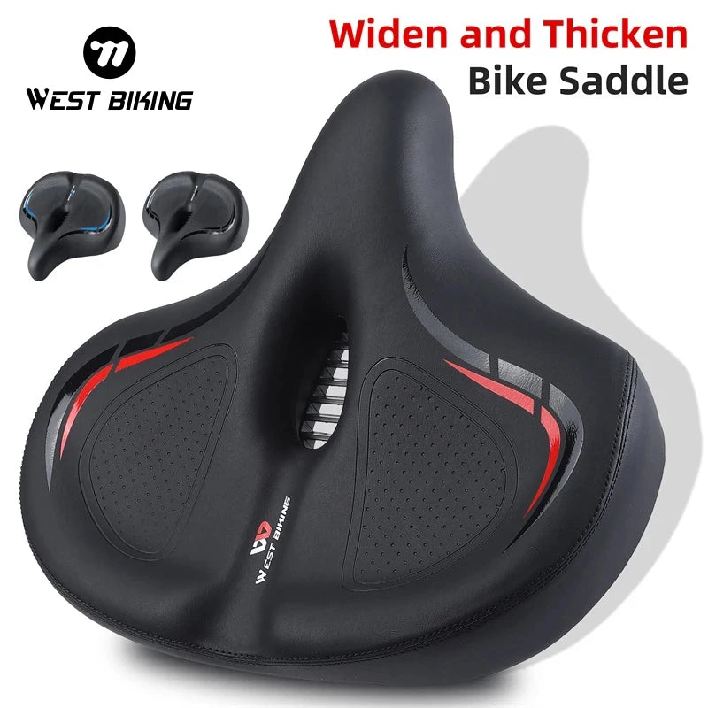 🚴‍♂️ WEST BIKING Widened & Thickened Bicycle Saddle – Soft Shock Absorption | Oversize MTB & Road Cycling Cushion 🌟