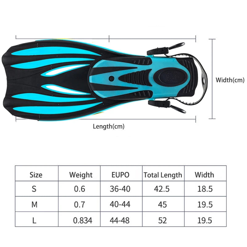 Professional Adult Flexible Non-Slip Swim Fins for Diving