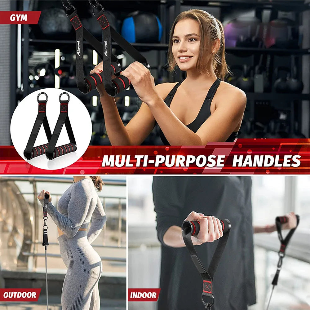 🏋️‍♂️ Durable D-Ring Metal Handles - Perfect for Fitness and Resistance Training 🏋️‍♂️