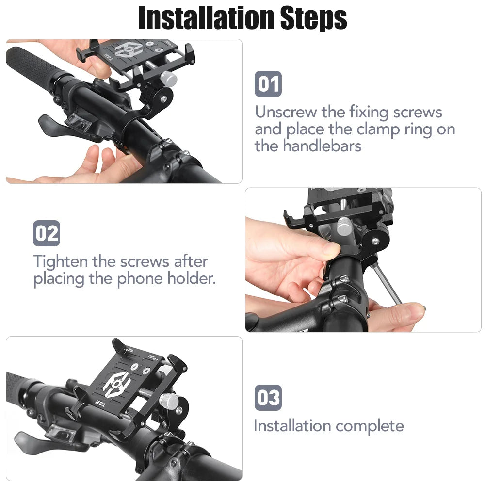 🚴‍♂️ NEWBOLER MTB Phone Mount Stand – 360° Rotatable Aluminum Adjustable Bike Holder | Non-Slip Cycling Bracket 📱