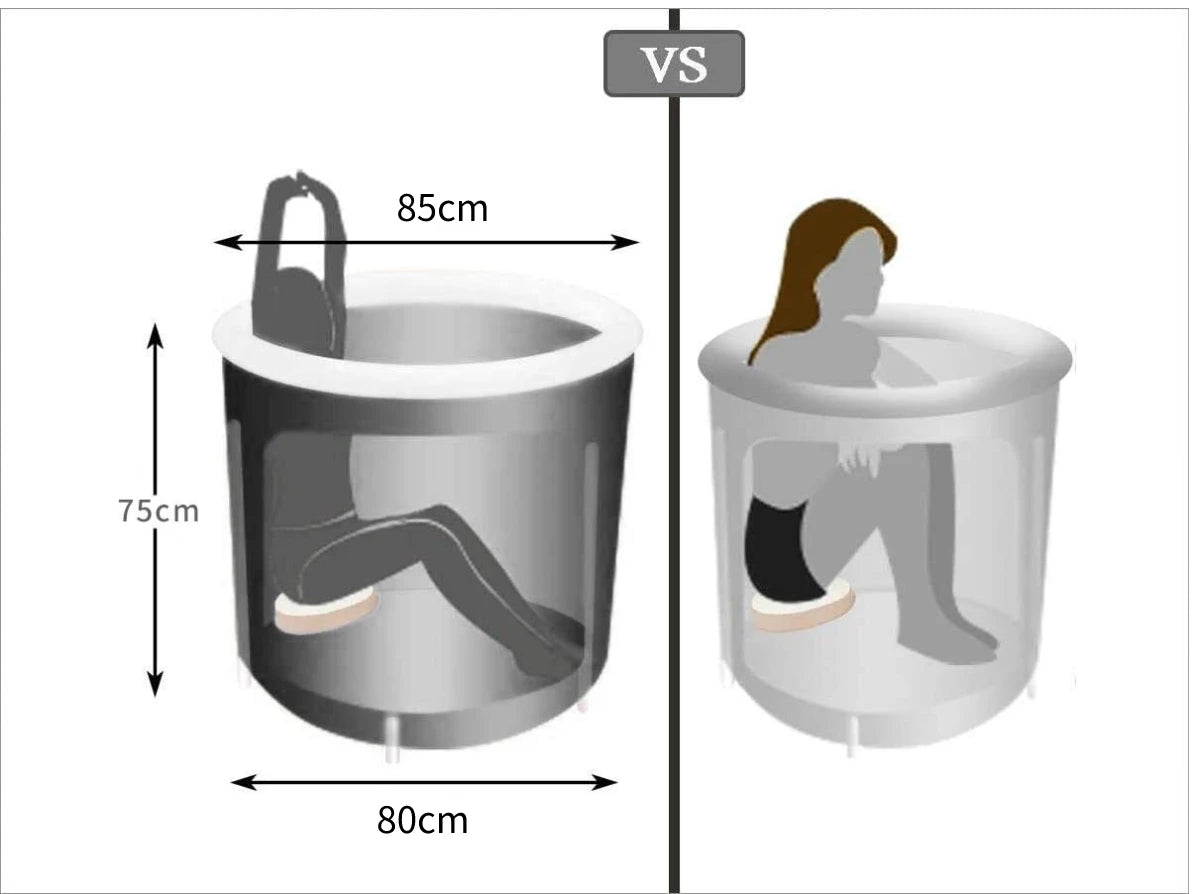 Portable PVC Ice Bath Tub - Insulated Inflatable Recovery Pod with Lid