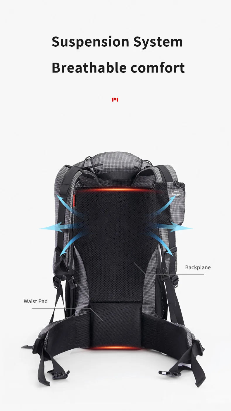 🎒 Naturehike Hiking Backpack | 60+5L Large Capacity Outdoor Sports Bag | Ergonomic Waterproof Camping & Travel Backpack