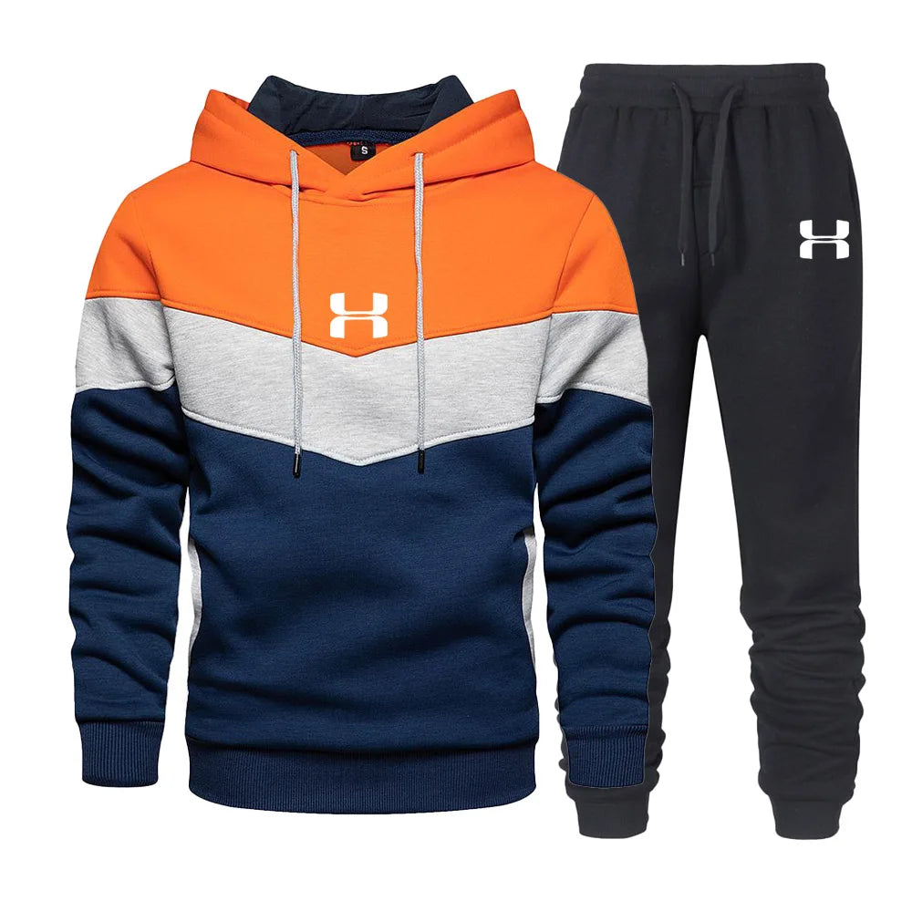 ❄️ Men's Printed Tracksuit Set | Stylish Hoodie & Long Pants for Winter Sports