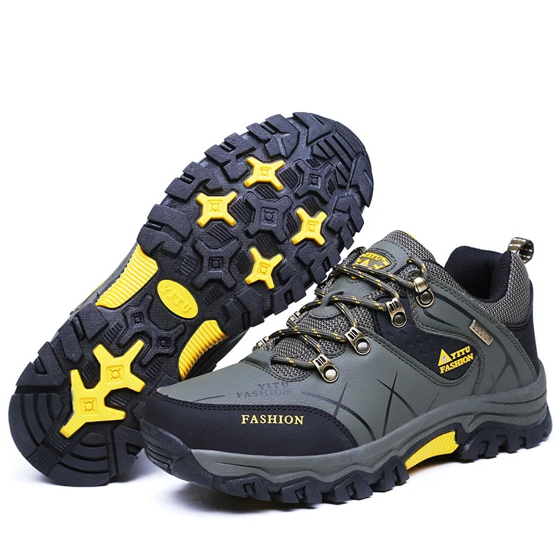 Men's Waterproof Leather Hiking Sneakers: Durable, Comfortable, and Ready for Adventure