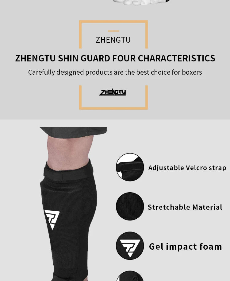 Cotton Boxing Shin Guards MMA Instep Ankle Protector Foot Protection TKD Kickboxing Pad Muaythai Training Leg Support Protectors