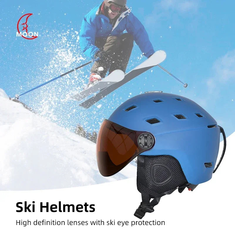 ⛷️ MOON Body Molding Ski Helmet | Professional Protective Cap for Outdoor Skiing | Sports Equipment