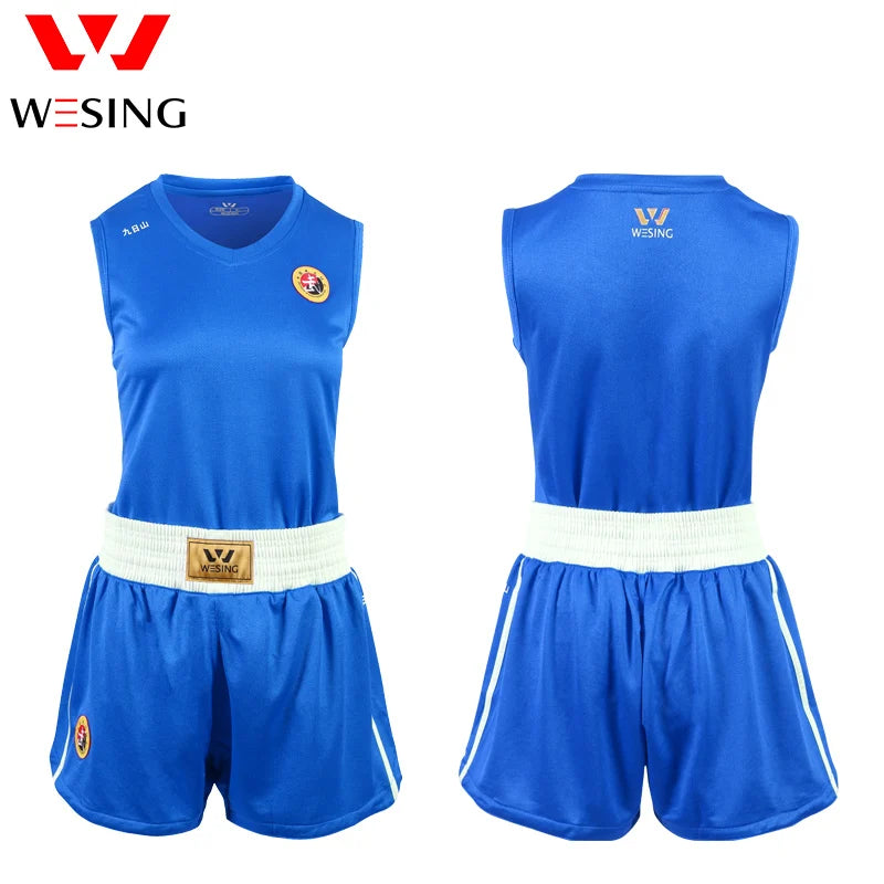 Wesing Sanda Wushu Suit | Breathable Uniform for Adults & Children | Red, Blue, Black | Perfect for Training & Competition