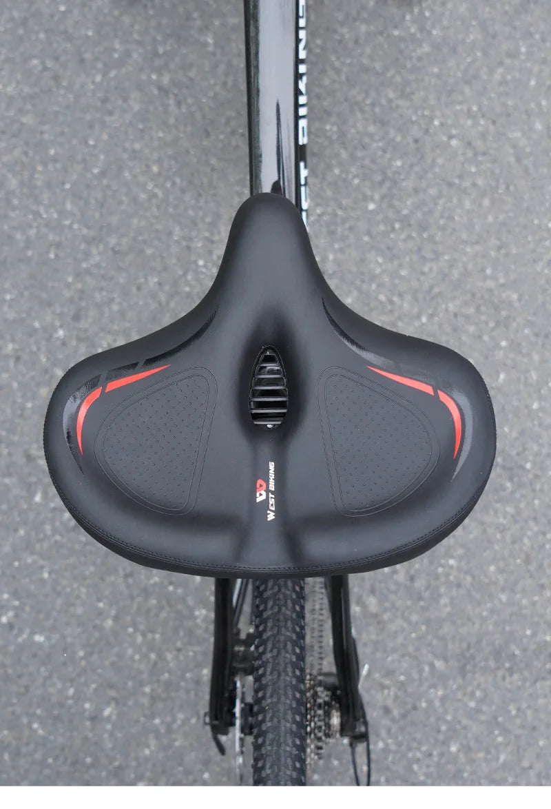 🚴‍♂️ WEST BIKING Widened & Thickened Bicycle Saddle – Soft Shock Absorption | Oversize MTB & Road Cycling Cushion 🌟