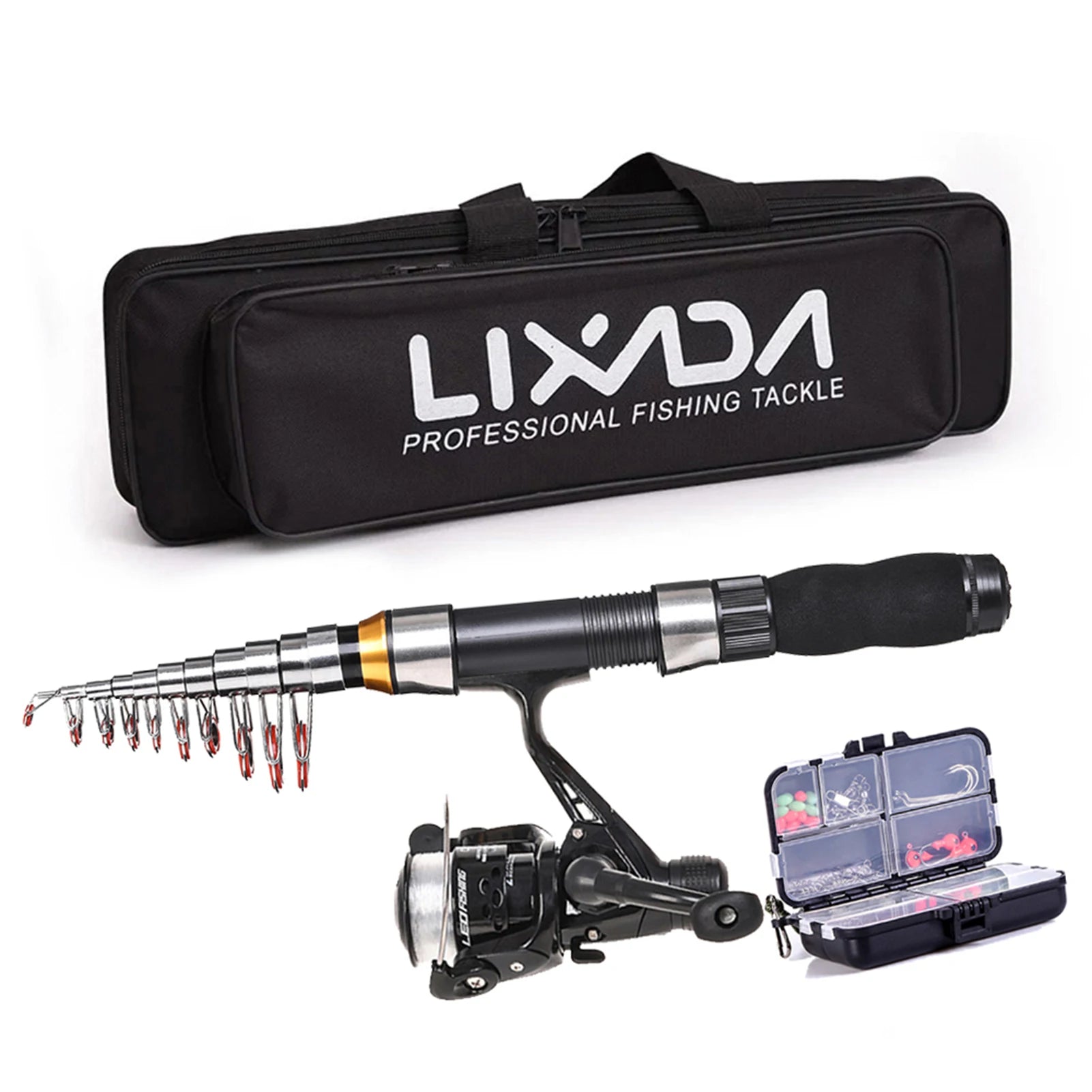 🎣 Lixada 2.1m/2.3m Telescopic Fishing Rod & Reel Combo – Carbon Fiber Rod with Spinning Reel & Carrying Bag 🐟