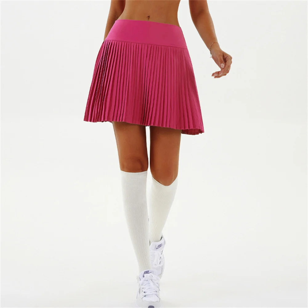 Women's Pleated Tennis Skort with Pockets and Shorts