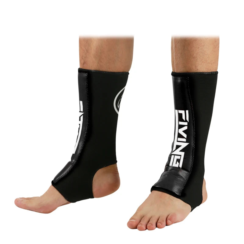 🥋 FIVING - 1 Pair MMA Boxing Shin Guards & Ankle Support | Men & Women Kickboxing, Karate, Sanda, Muay Thai Protectors