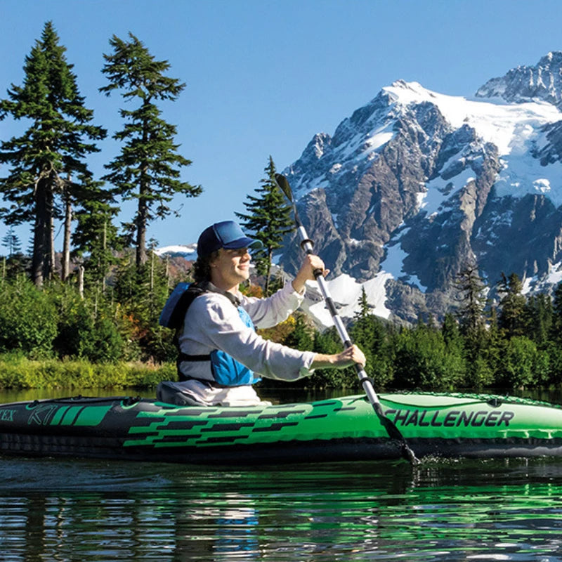 🚣‍♂️ Adventure-Ready Inflatable Kayak – Single Person Fishing & Water Sports Raft | Includes Paddles 🌊