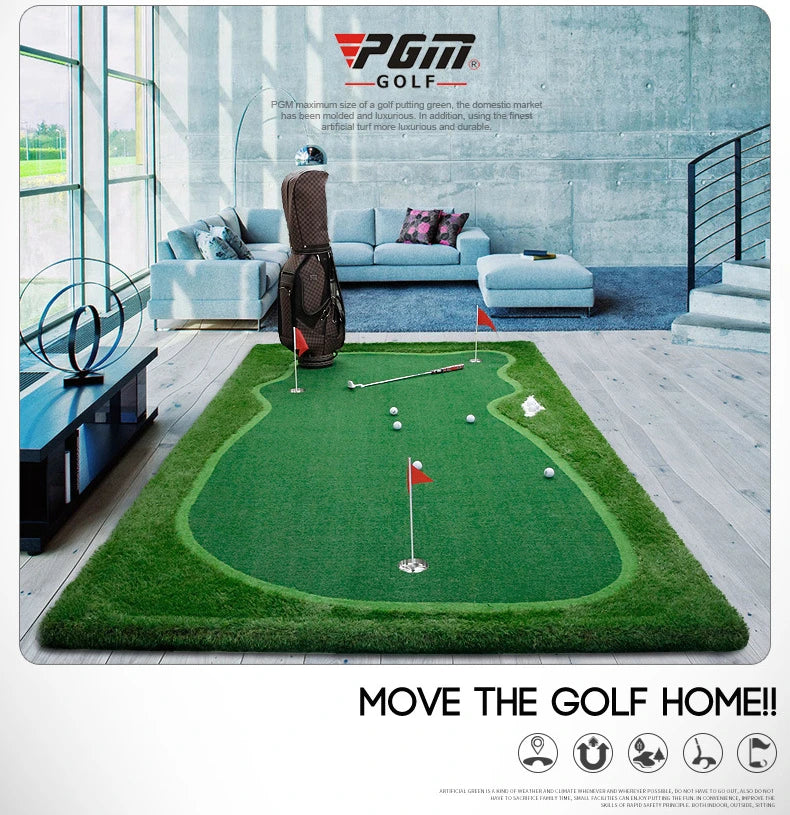 PGM 3-Hole Indoor Golf Putting Green – 100x300cm Training Mat for Home & Outdoor Practice!