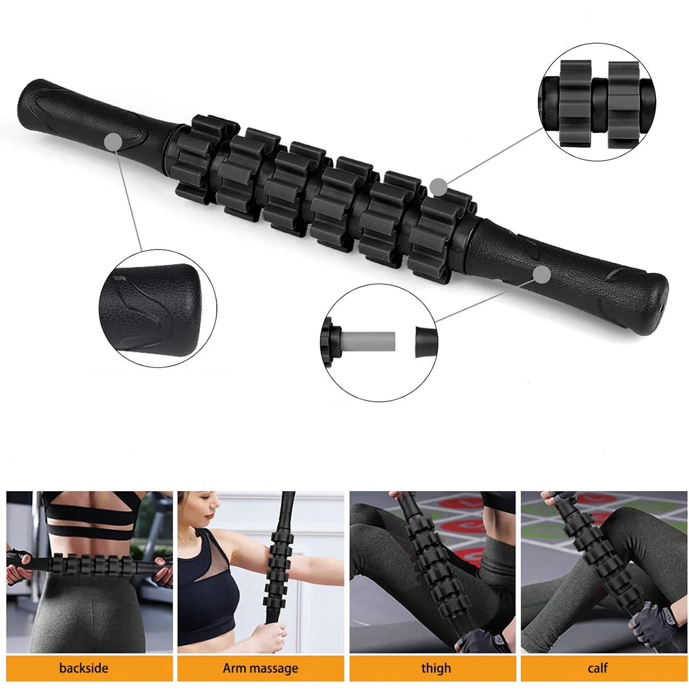 🧘‍♀️ 6-in-1 Yoga Training Tools – Foam Roller, Massage Stick, Tension Band, & 2 Massage Balls | Perfect for Fitness, Yoga & Pilates 🌟