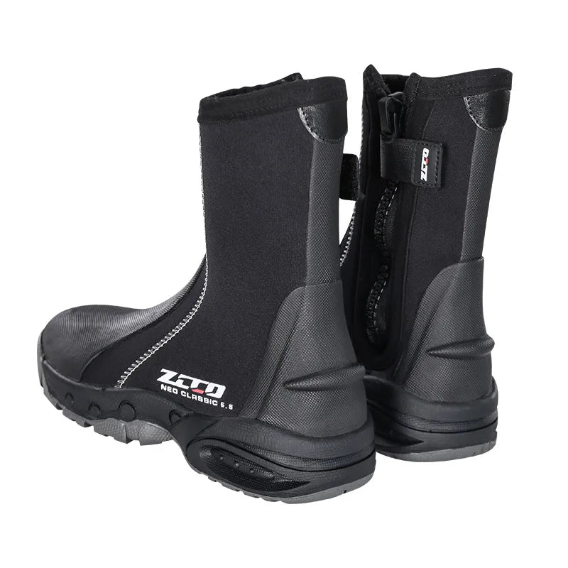 5mm Neoprene Dive Boots with Side Zipper for Adults