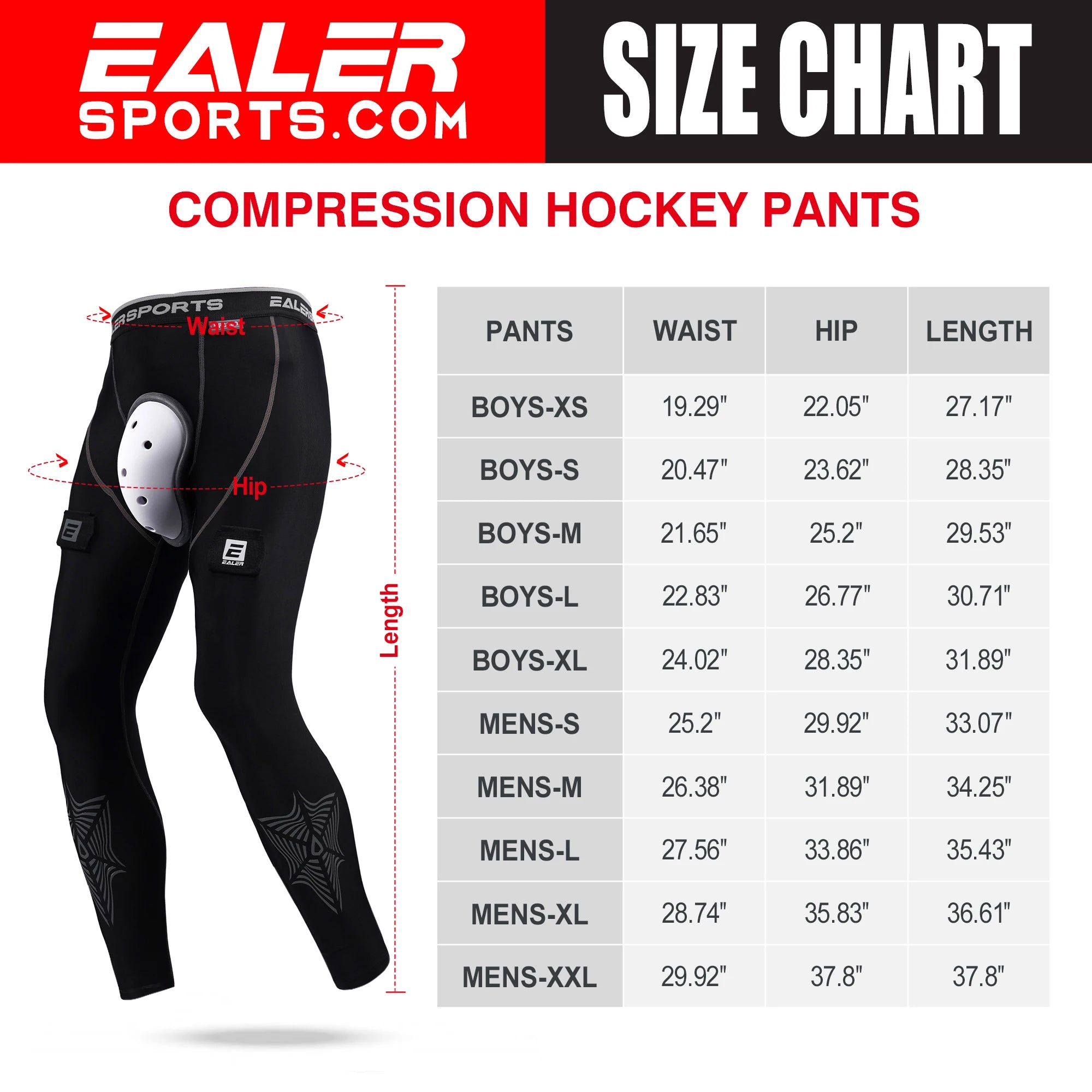 Han Duck Compression Hockey Pants with Athletic Cup & Sock Tabs – Jock for Men and Boys!