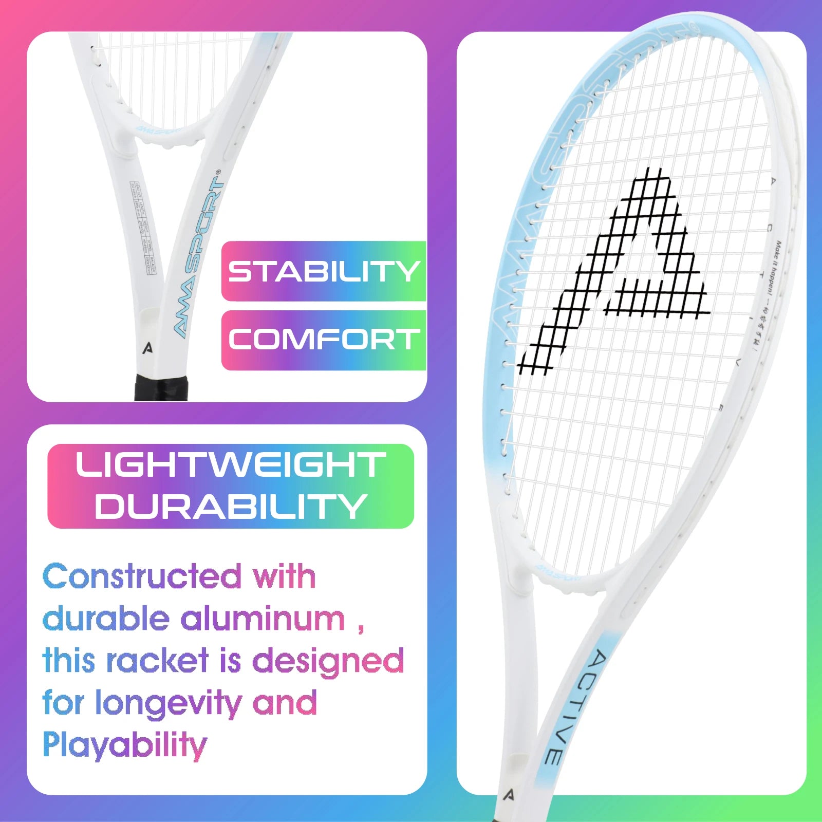 AMA SPORT 27" Tennis Racket for Men & Women Beginners