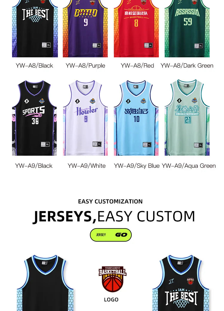 Customizable Quick-Dry Basketball Jersey for Kids & Adults – Perfect for Training and Play!