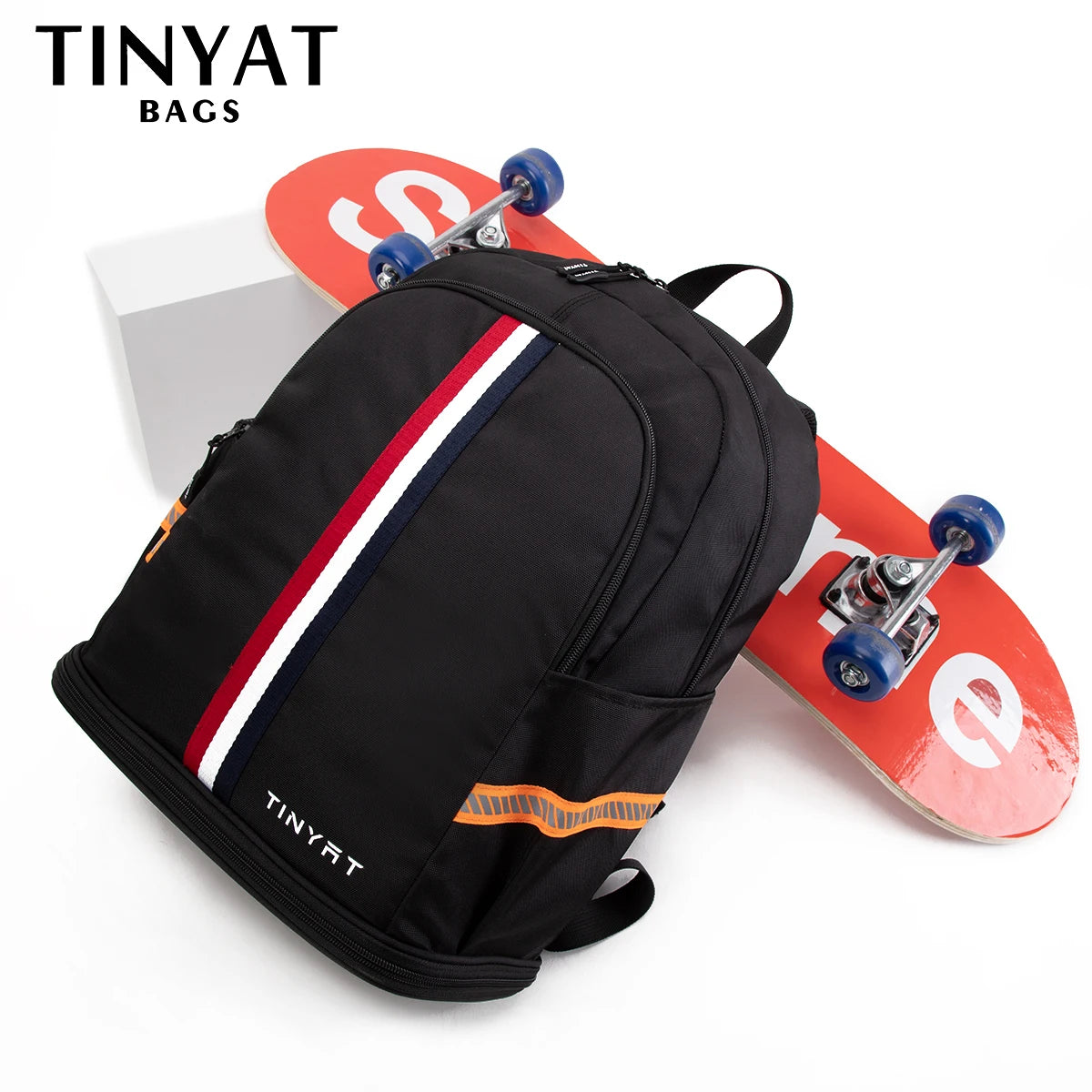 TINYAT Sports Backpack Women's Waterproof Bag Purse Back to School Men's Foldable Travel Backpack with Shoe Storage for Gym