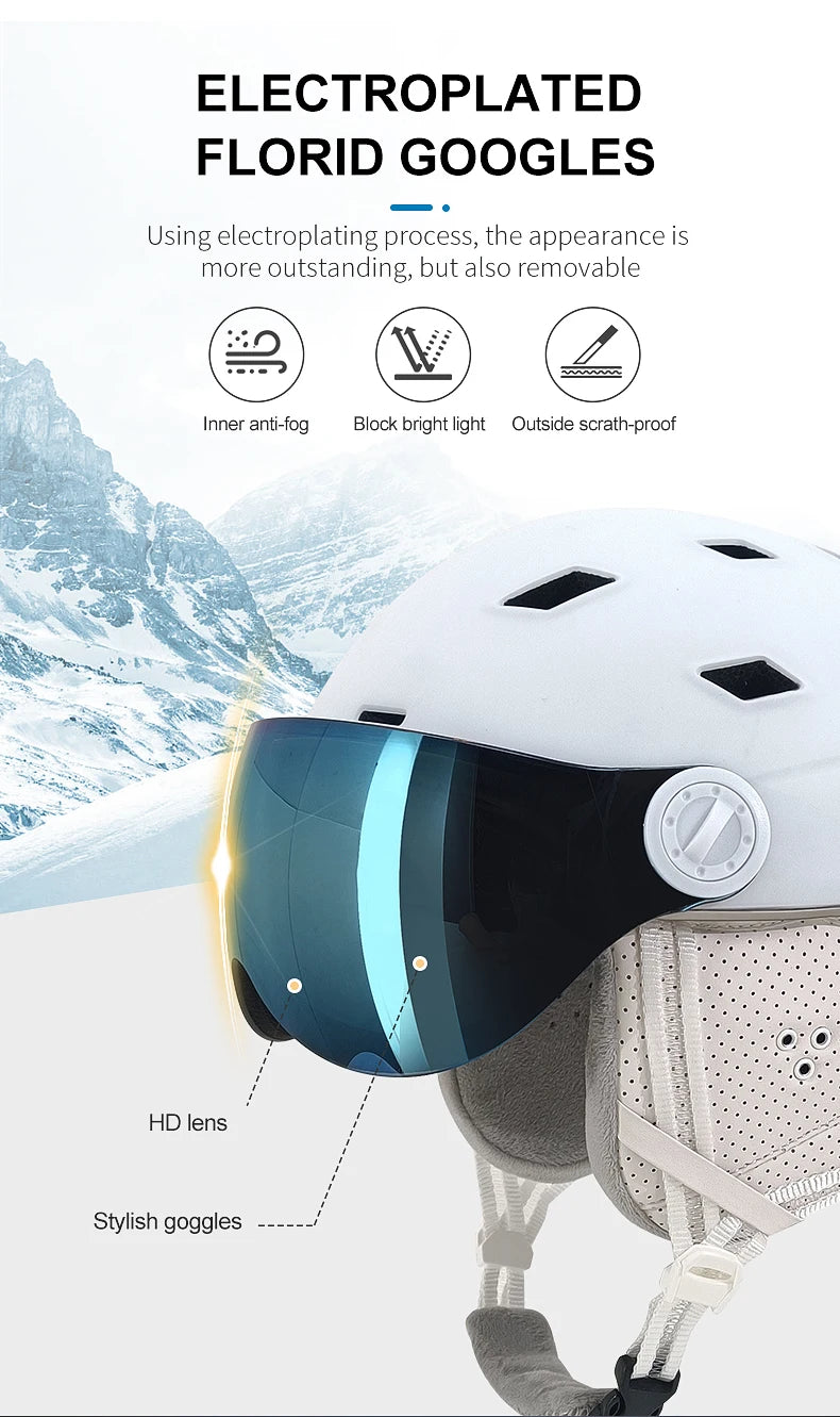 ⛷️ MOON Body Molding Ski Helmet | Professional Protective Cap for Outdoor Skiing | Sports Equipment