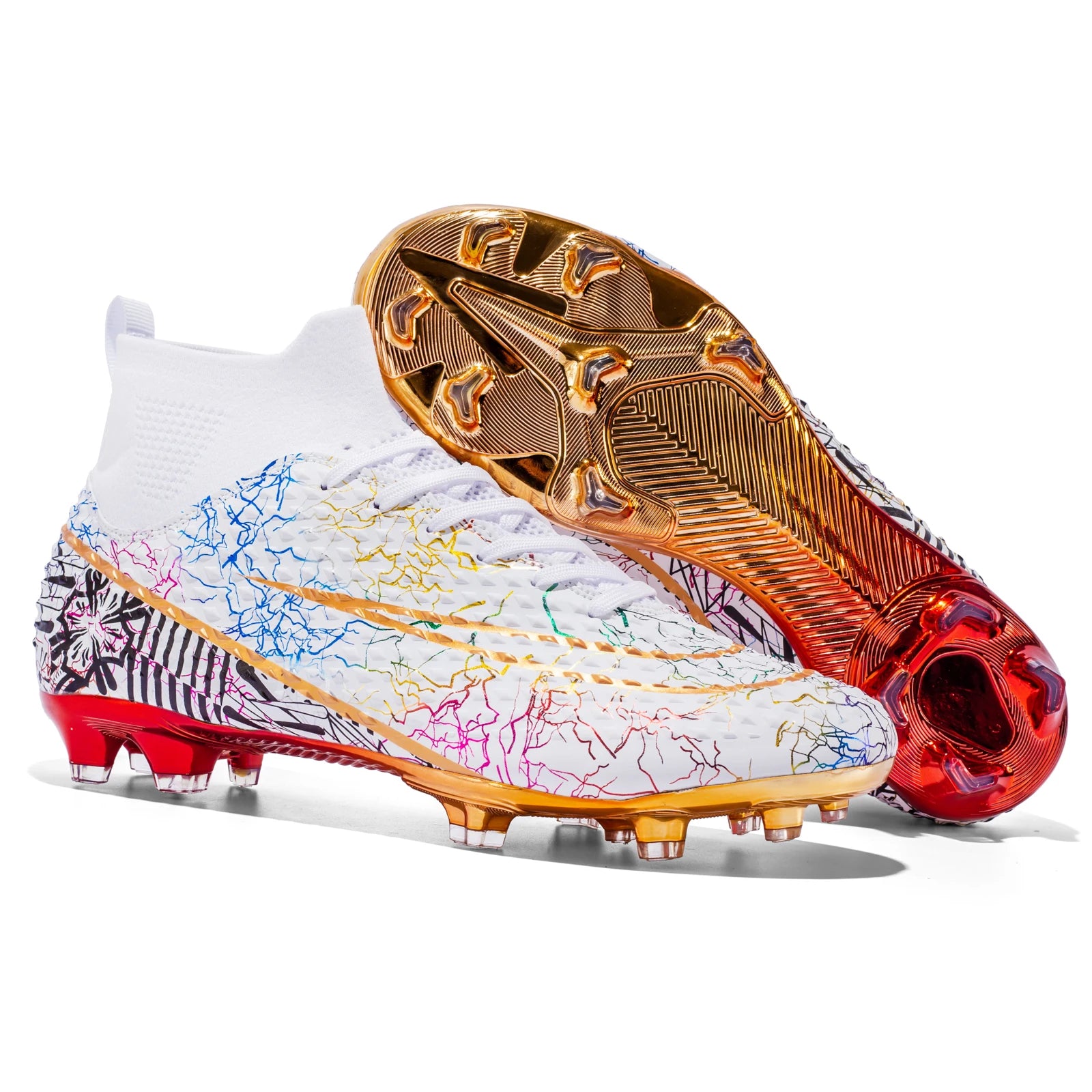 ⚽ Gold Sole Soccer Shoes for Men & Kids | Professional Cleats for Football Field