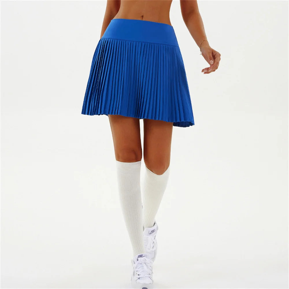 Women's Pleated Tennis Skort with Pockets and Shorts