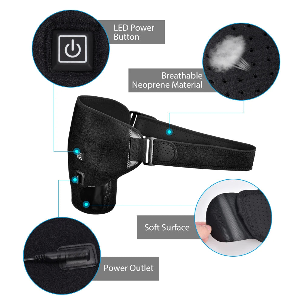 🌟 Heat Therapy Shoulder Brace – Adjustable Heating Pad for Frozen Shoulder, Bursitis, Tendinitis & Strain | Hot & Cold Support Wrap 🔥❄️