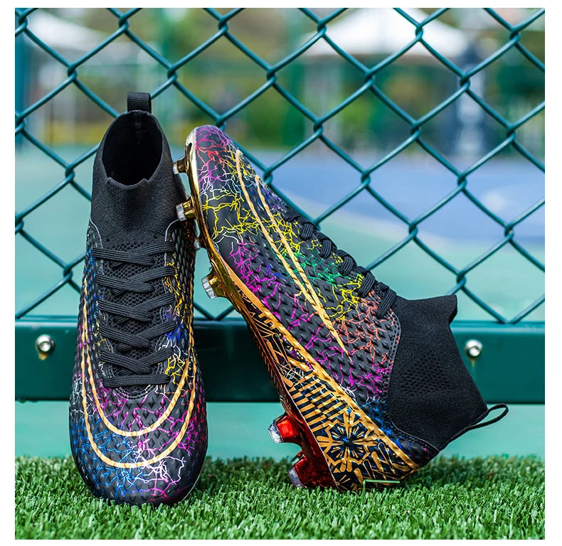 ⚽ Gold Sole Soccer Shoes for Men & Kids | Professional Cleats for Football Field