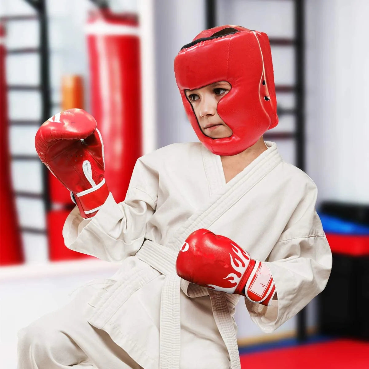 🥊 Boxing Headgear for Children & Adults | PU Karate & Muay Thai Safety Helmet | MMA & Sanda Training Gear