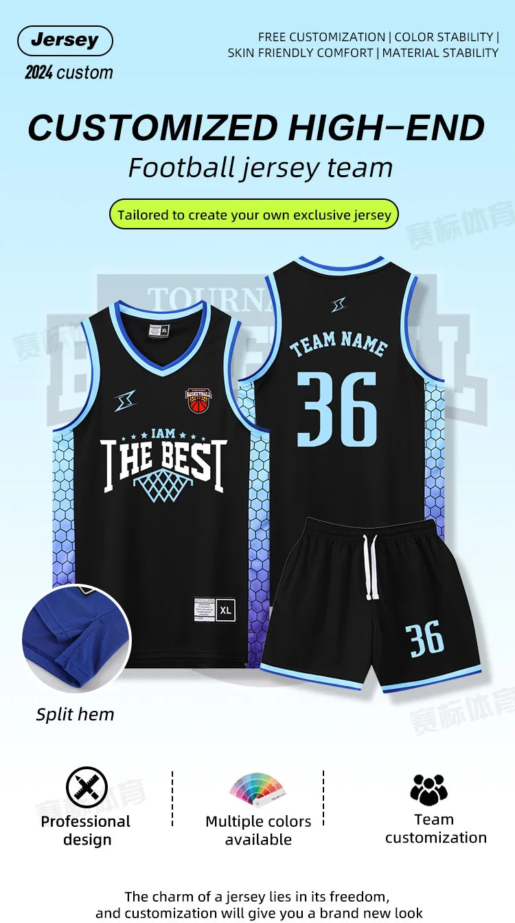 Customizable Quick-Dry Basketball Jersey for Kids & Adults – Perfect for Training and Play!