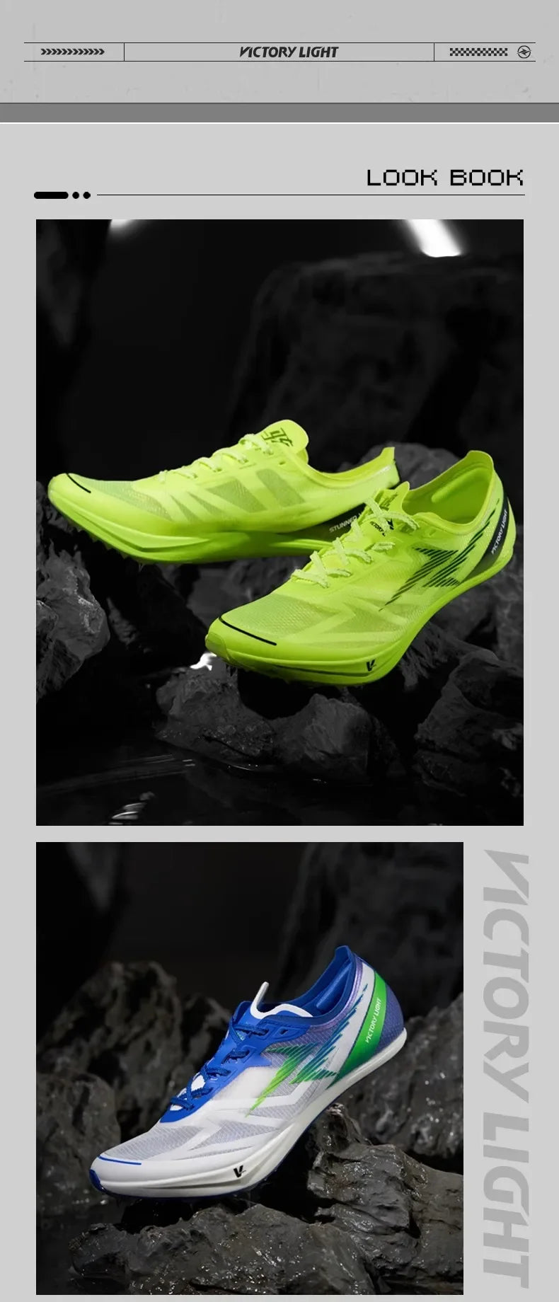 Victory Light Platform Carbon Plate Sprint Spikes | 6-Spike Track & Field Shoes for Mid & Long Distance, Long Jump