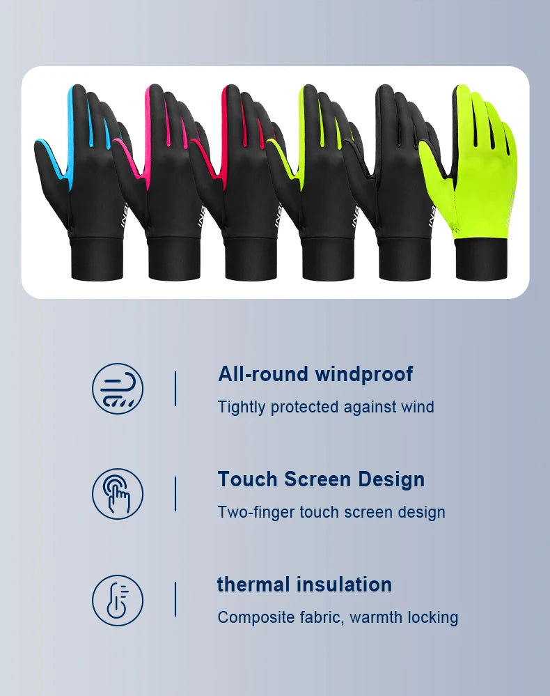 🧤 INBIKE Winter Cycling Gloves | Warm Fleece Waterproof Gloves for Men & Women | Touchscreen Biking Gear