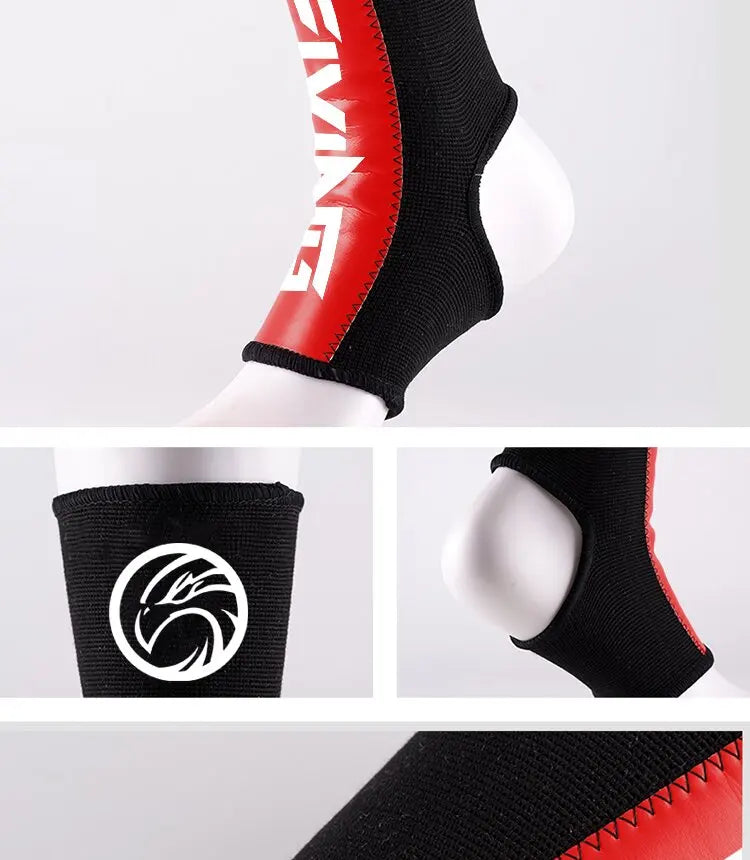 🥋 FIVING - 1 Pair MMA Boxing Shin Guards & Ankle Support | Men & Women Kickboxing, Karate, Sanda, Muay Thai Protectors