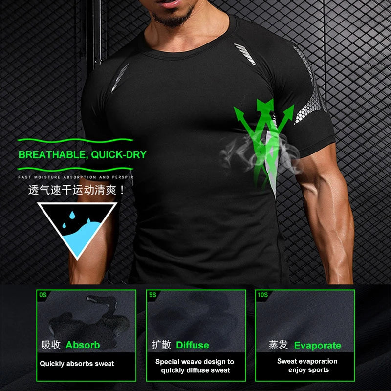 Men's Running Training Sportswear Cycling Slow Running Quick Drying Fitness Clothes Sanda Fitness Exercise Tight Fitting Clothes